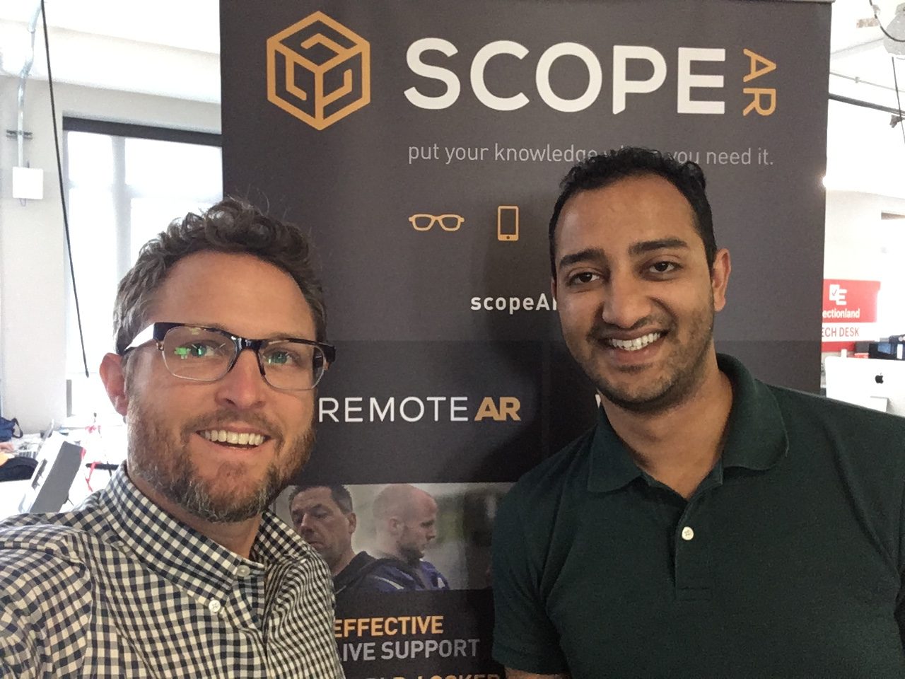 Paul demoing Scope AR's Remote AR and WorkLink products with Director of Sales & Business Development Nayan Mehta